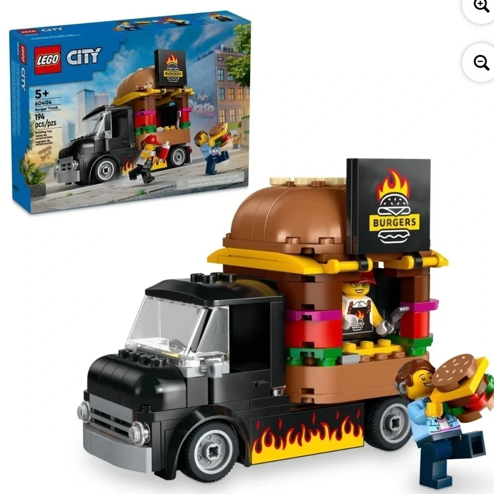 LEGO City Burger Truck Toy Building Set, Fun Gift for Kids 60404